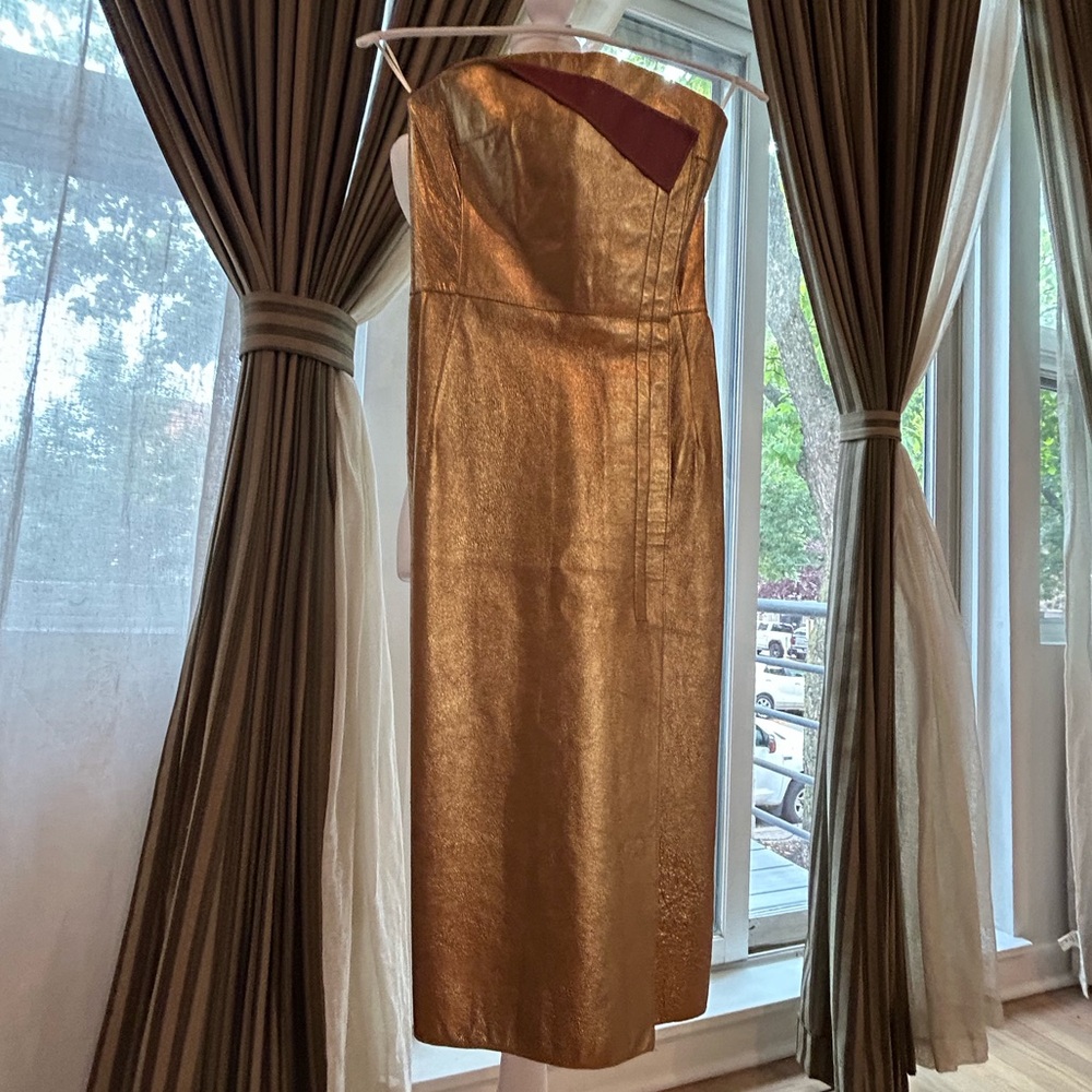 BCBG MaxAzria Strapless Gold
dress - Picture 2 of 9